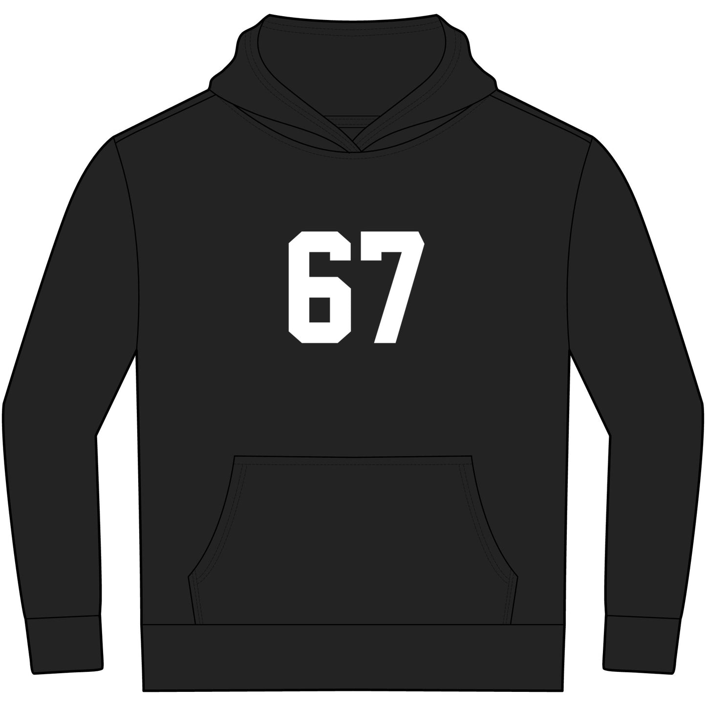 Youth Hoodie - Meme 67 Kids Fleece Hoodie, white numbers