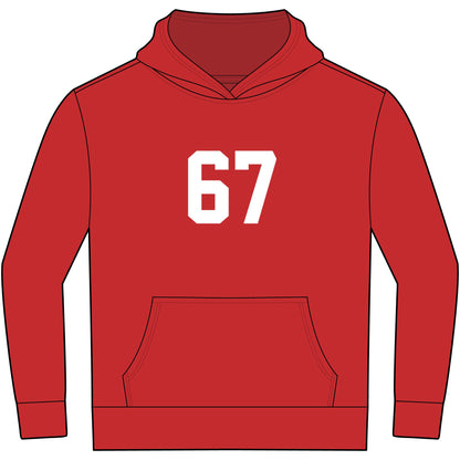 Youth Hoodie - Meme 67 Kids Fleece Hoodie, white numbers