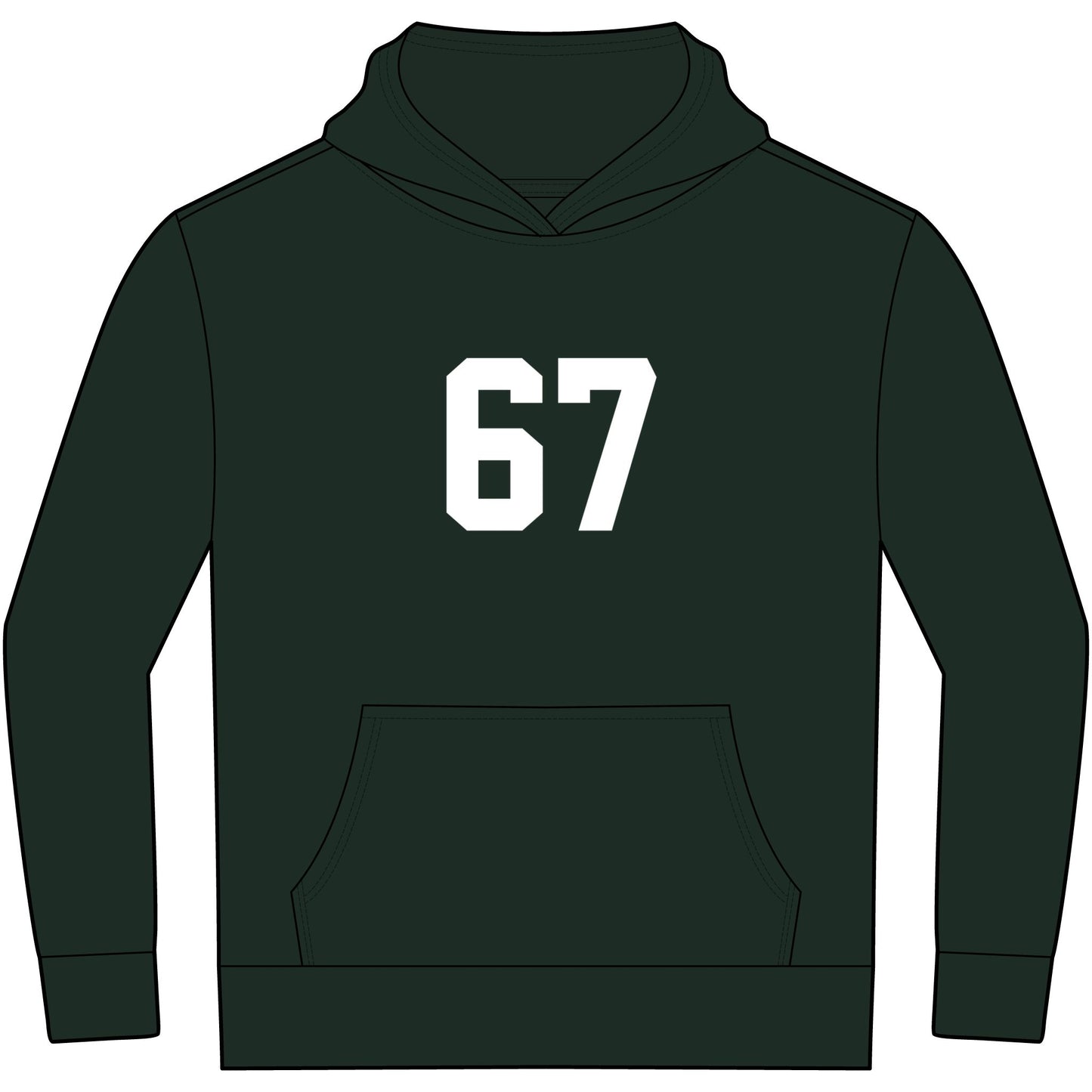 Youth Hoodie - Meme 67 Kids Fleece Hoodie, white numbers