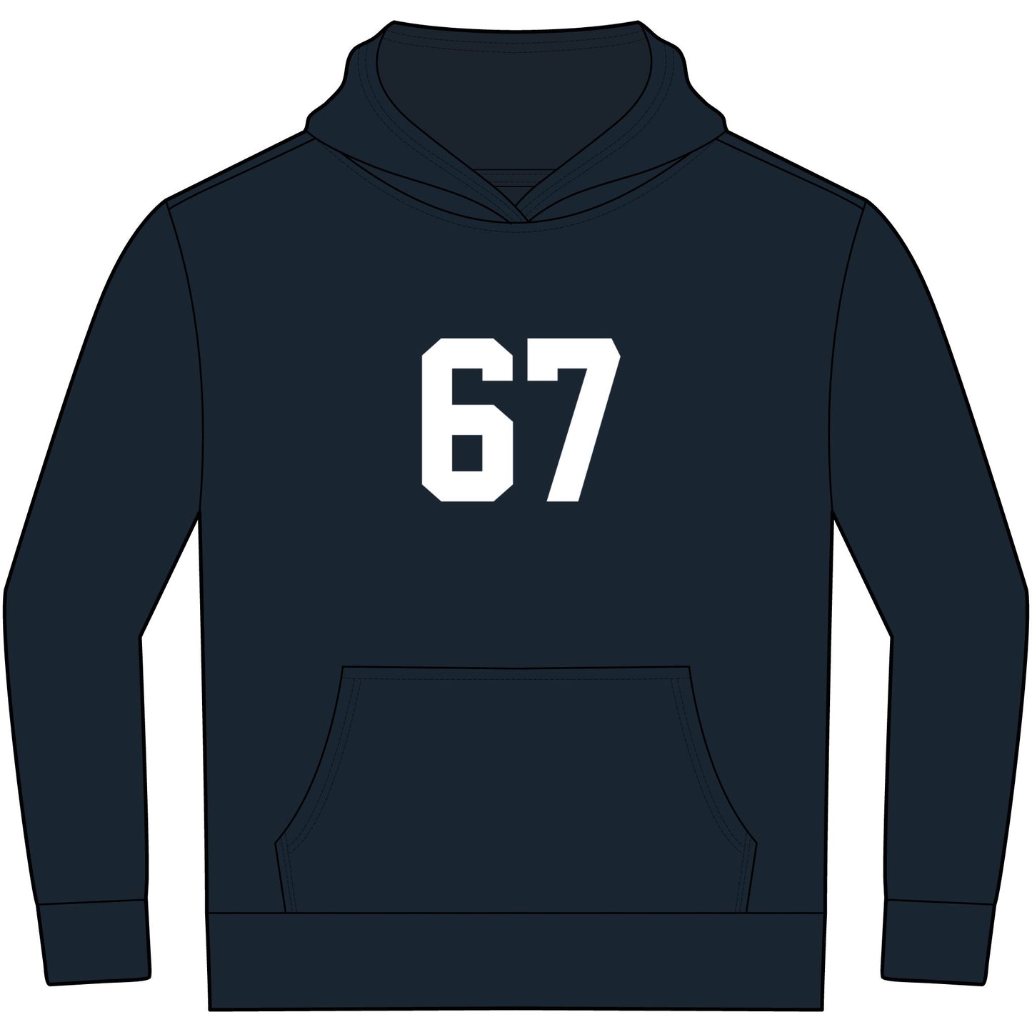 Youth Hoodie - Meme 67 Kids Fleece Hoodie, white numbers