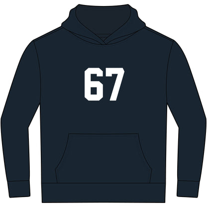 Youth Hoodie - Meme 67 Kids Fleece Hoodie, white numbers