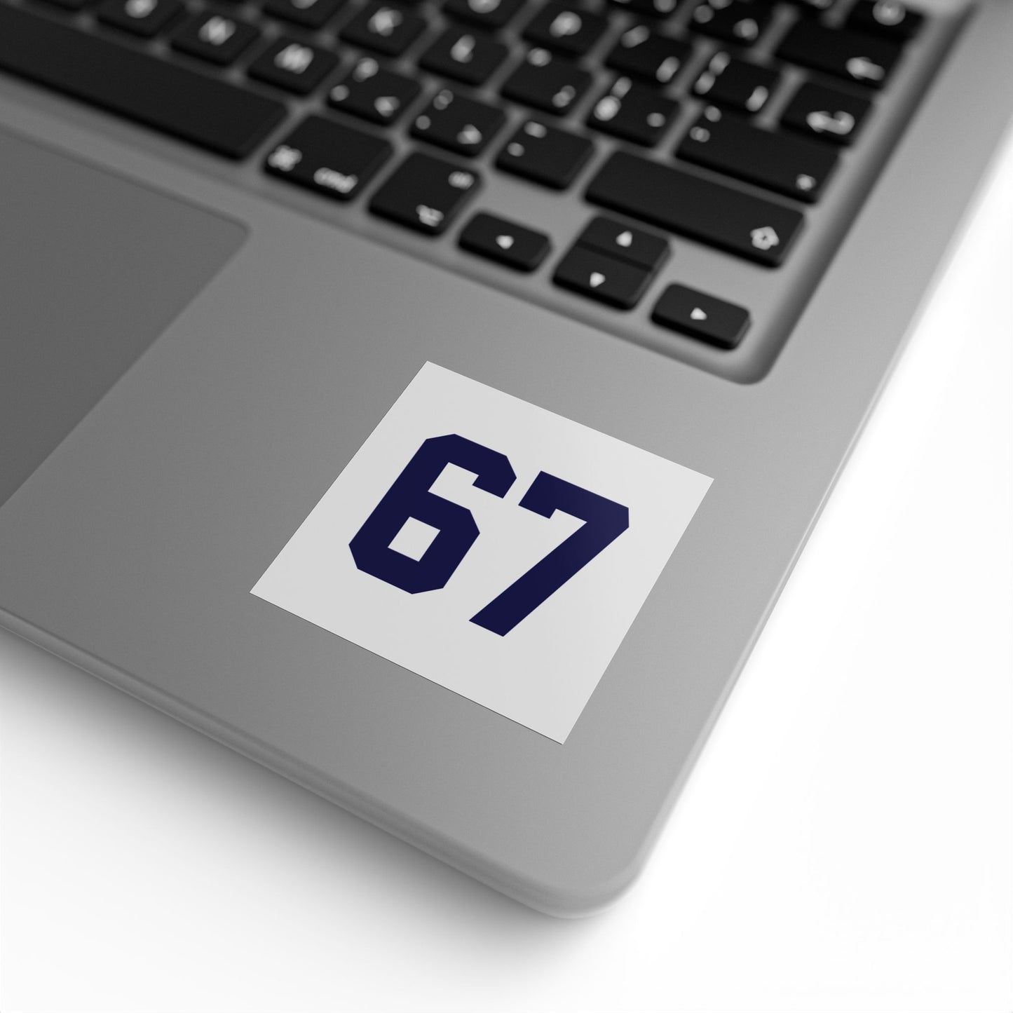 Number 67 Meme Square Sticker Rolls — Custom Sports Jersey Decal Labels