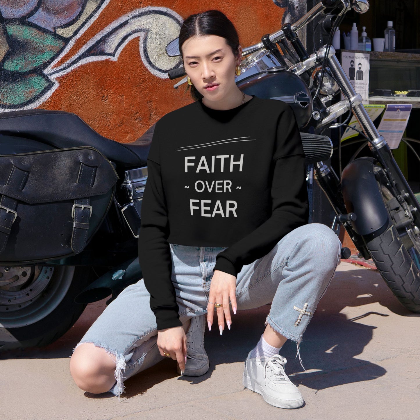 Faith Over Fear Sweatshirt - Christian Crewneck, 3 color options