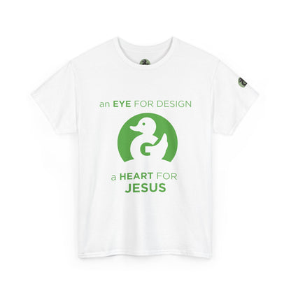 Christian Design T‑Shirt — "An Eye for Design, A Heart for Jesus"