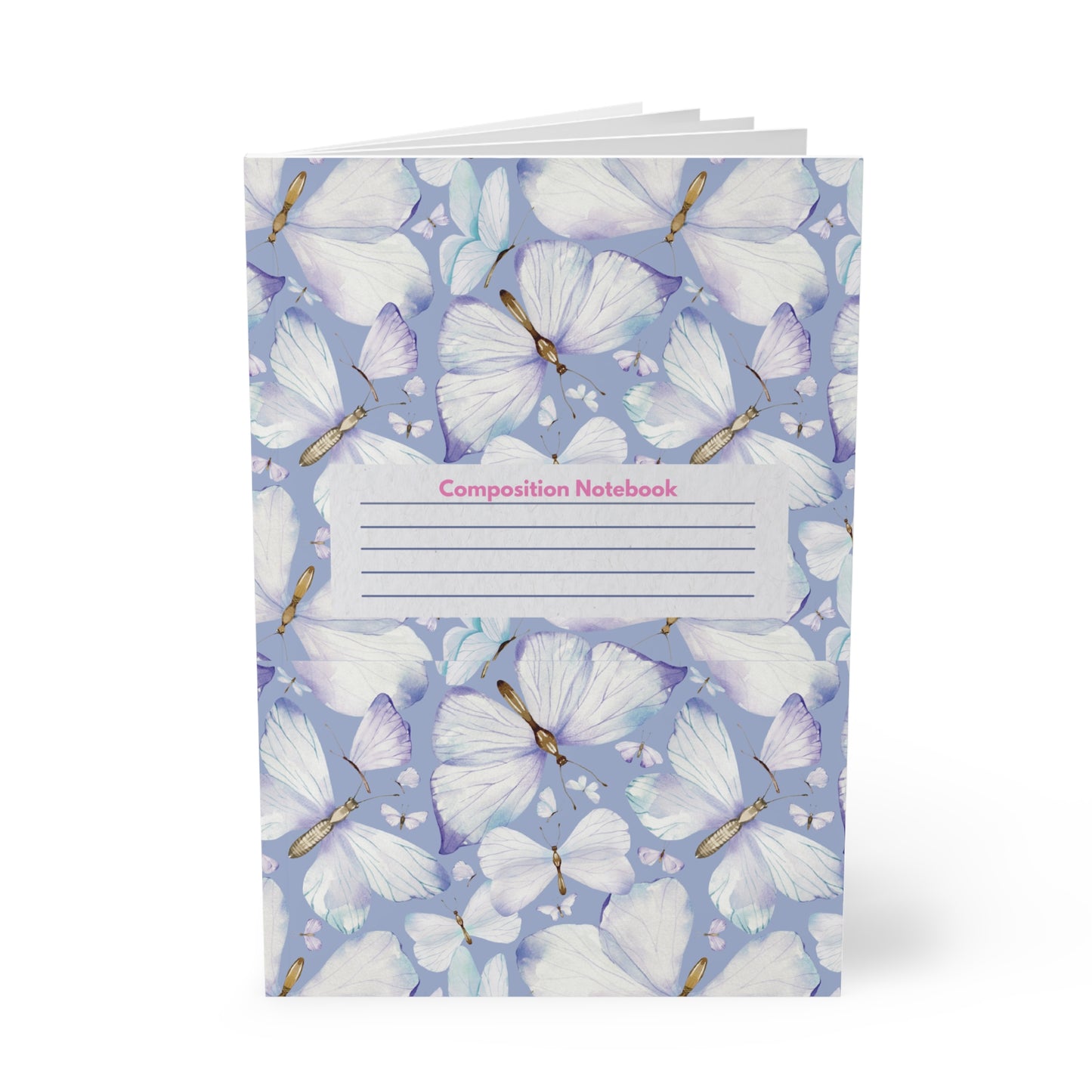 Beautiful Butterfly Softcover Notebook, Ideal for Journaling, Compact A5 Size, Gift for Students, Floral Stationery, Elegant Notebook