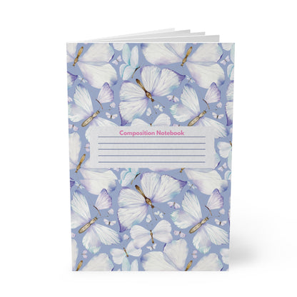 Beautiful Butterfly Softcover Notebook, Ideal for Journaling, Compact A5 Size, Gift for Students, Floral Stationery, Elegant Notebook