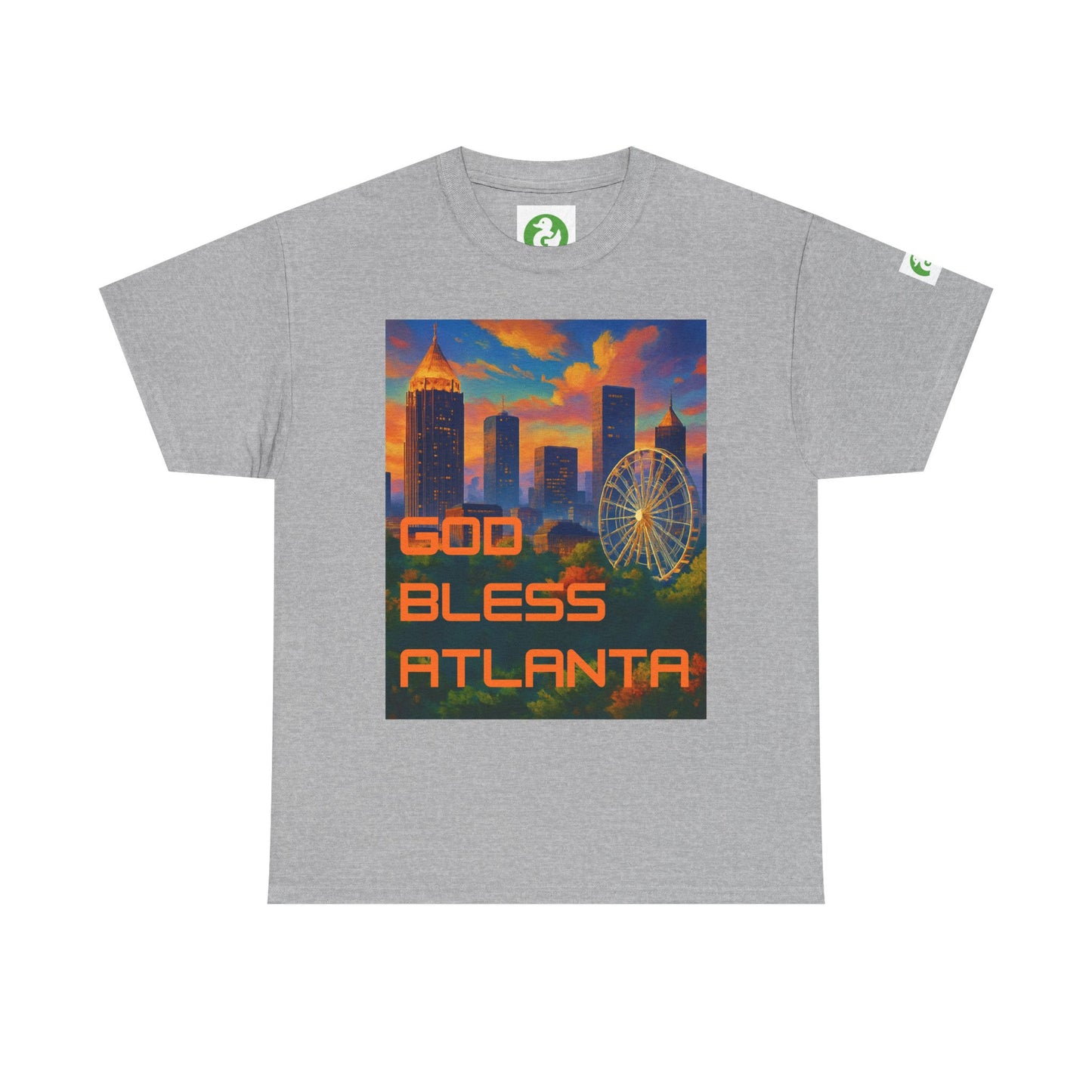 Camiseta con el horizonte de la ciudad - Diseño de Dios bendiga Atlanta