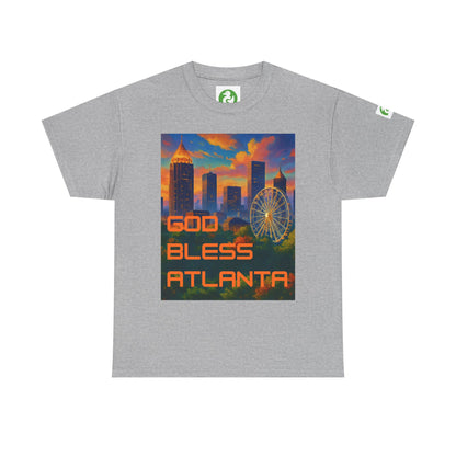 Camiseta con el horizonte de la ciudad - Diseño de Dios bendiga Atlanta