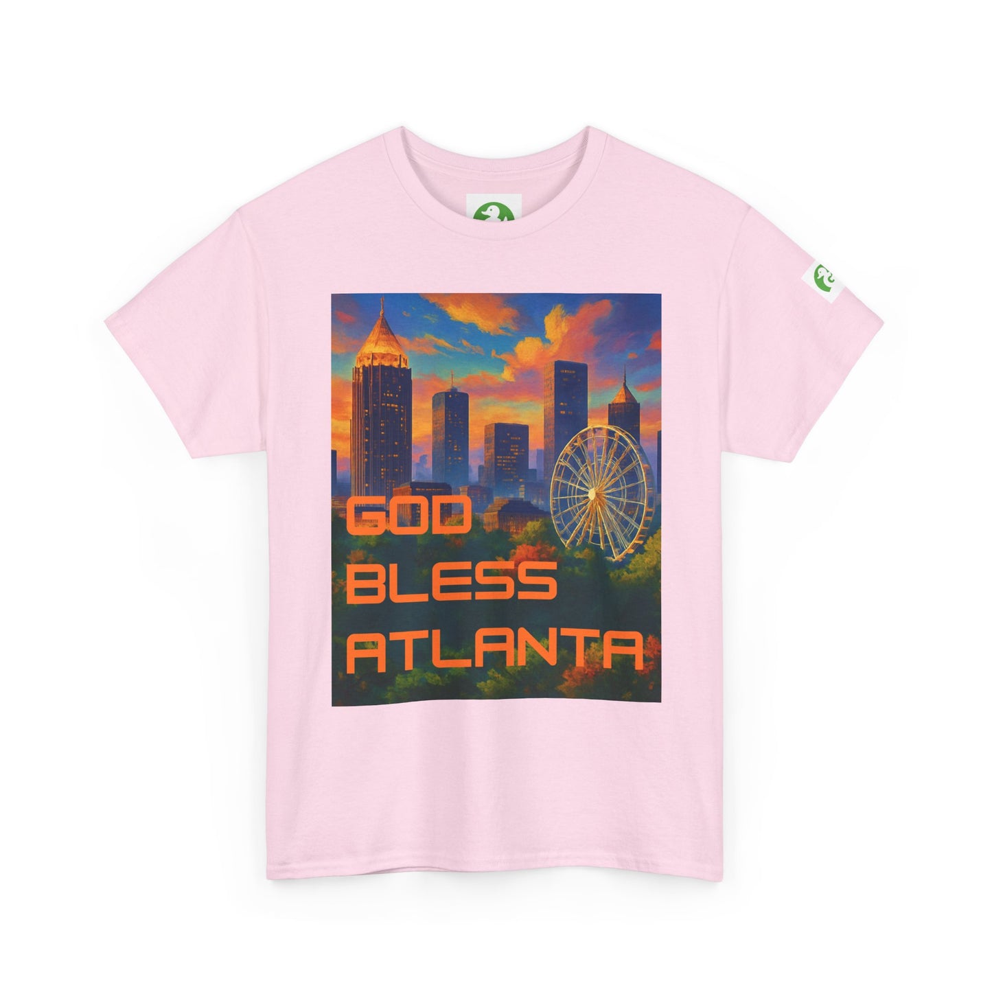Camiseta con el horizonte de la ciudad - Diseño de Dios bendiga Atlanta