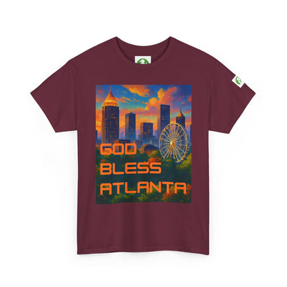 Camiseta con el horizonte de la ciudad - Diseño de Dios bendiga Atlanta
