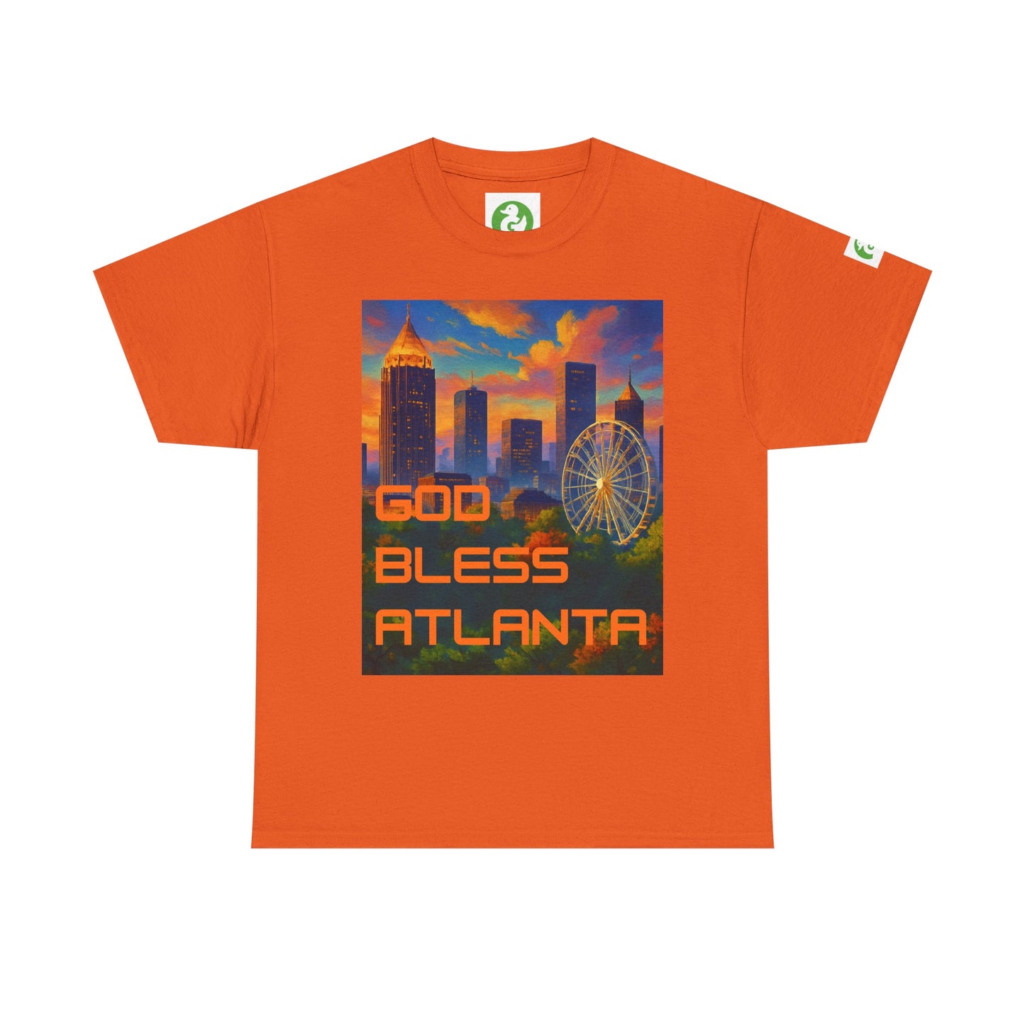 Camiseta con el horizonte de la ciudad - Diseño de Dios bendiga Atlanta