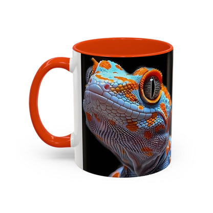 Taza de café con diseño de lagarto colorido – Diseño vibrante de reptil (11 oz y 15 oz)