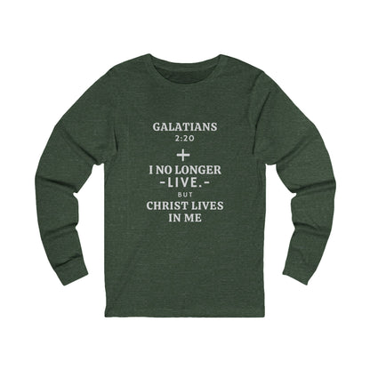 Galatians 2:20 Long Sleeve T-Shirt - Various Colors - Christ Lives in Me Apparel