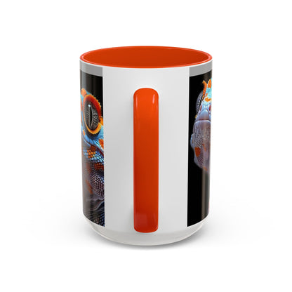 Taza de café con diseño de lagarto colorido – Diseño vibrante de reptil (11 oz y 15 oz)