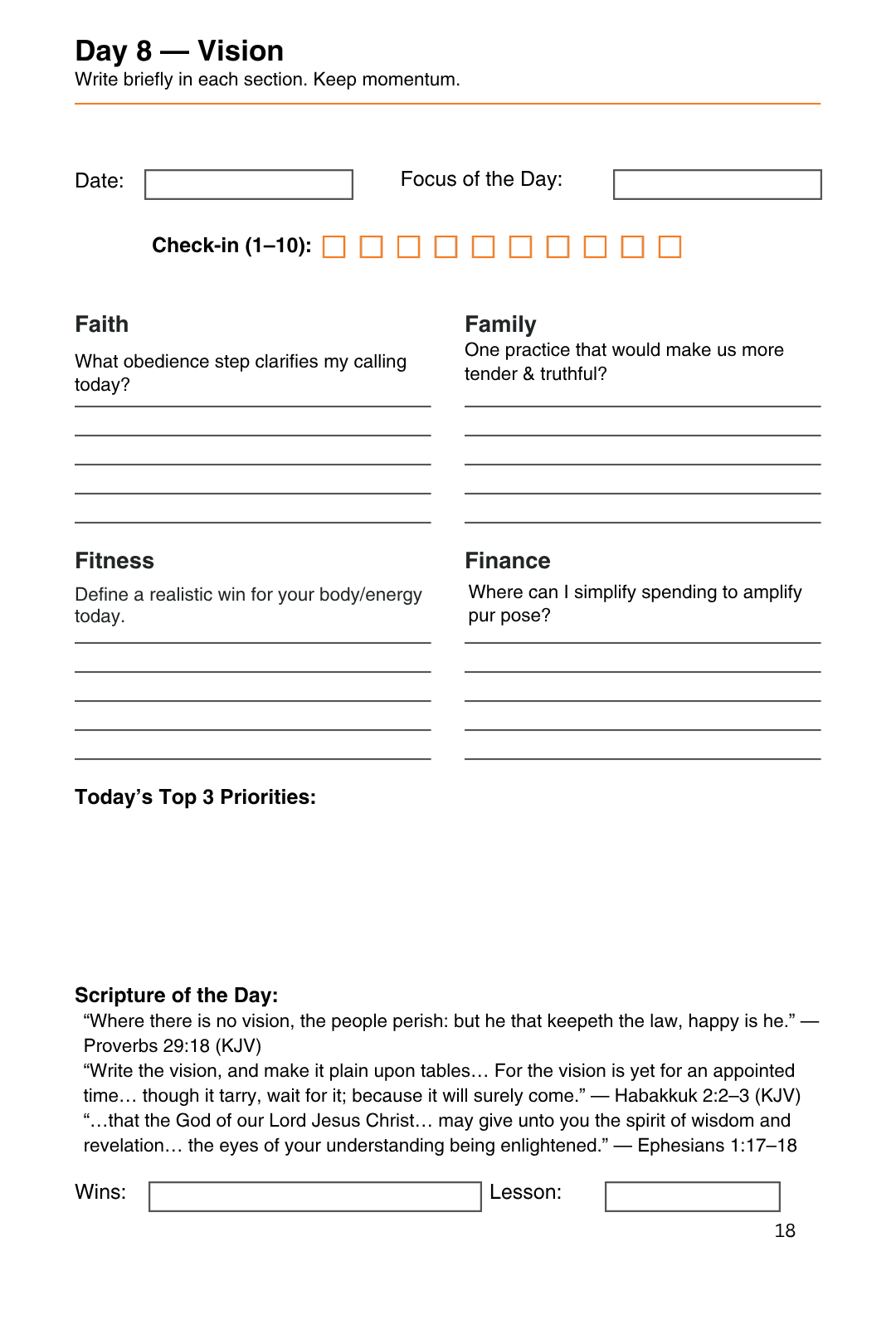 The Path — Faith. Family. Fitness. Finances. A Daily prompted journal for ladies that fouces on these 4 critical areas.